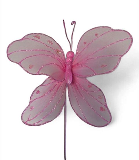 Butterfly 12" Pink on a stem