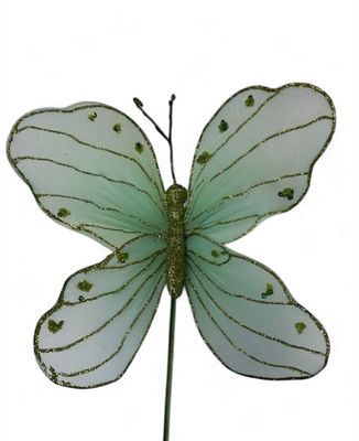 Butterfly 12" Green on a stem