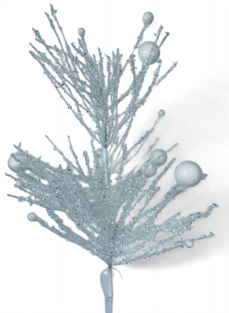 Pine Glitter Ball Spray 26" long White