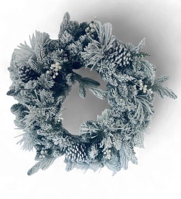 24" Appalachian Wreath Flocked