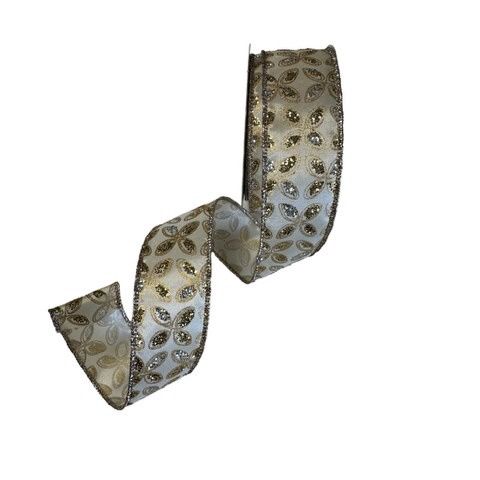 Ivory Silver Gold Petals1.5x10Yds