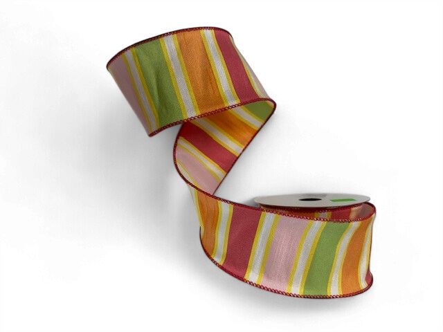 Fuchsia Stripes Dupioni Ribbon  2.5"x10Yds
