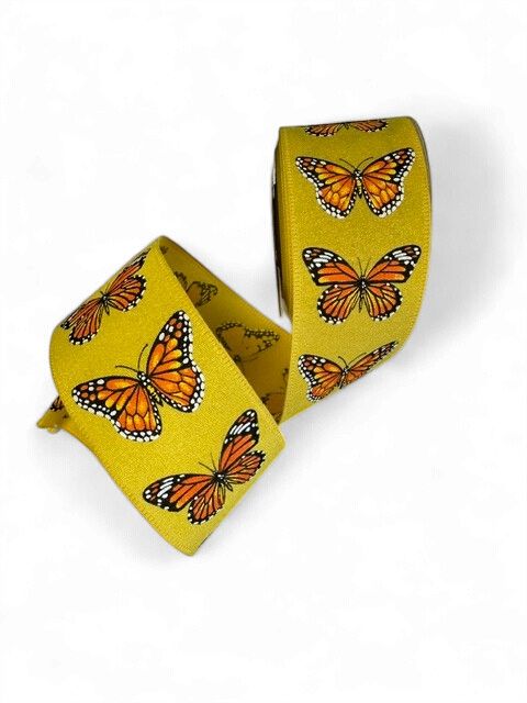 Yellow Monarch Butterfly 2.5" x10Yds
