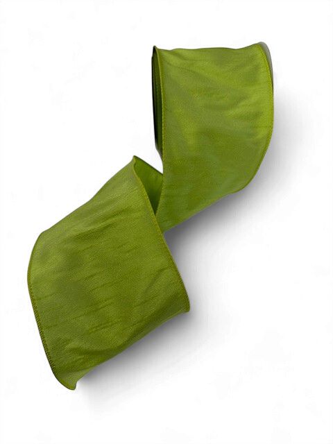 Lime Faux Dupioni Ribbon 4" x 10Yds