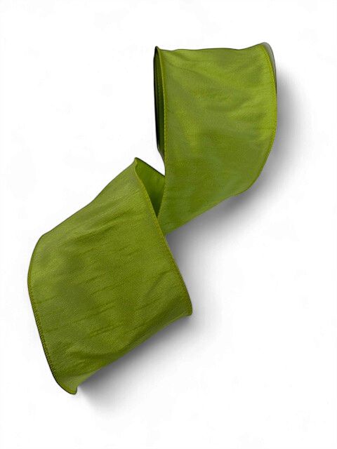 Lime Faux Dupioni Ribbon 4" x 10Yds