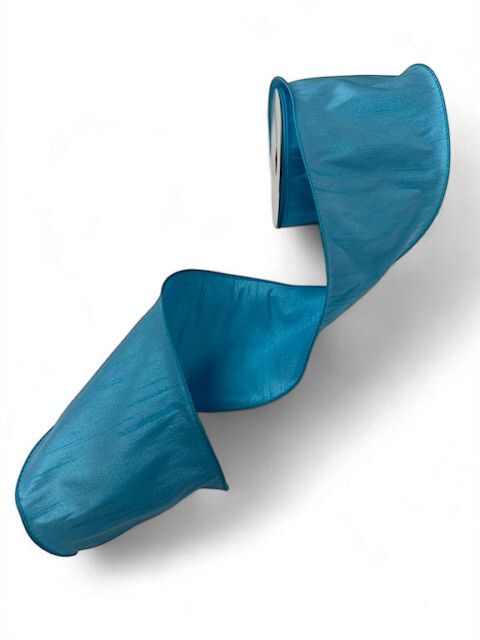 Aqua Faux Dupioni Ribbon 4" x 10Yds