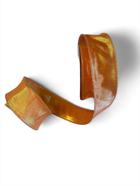 Tangerine Iridescent Metallic Ribbon 1.5" x10Yds