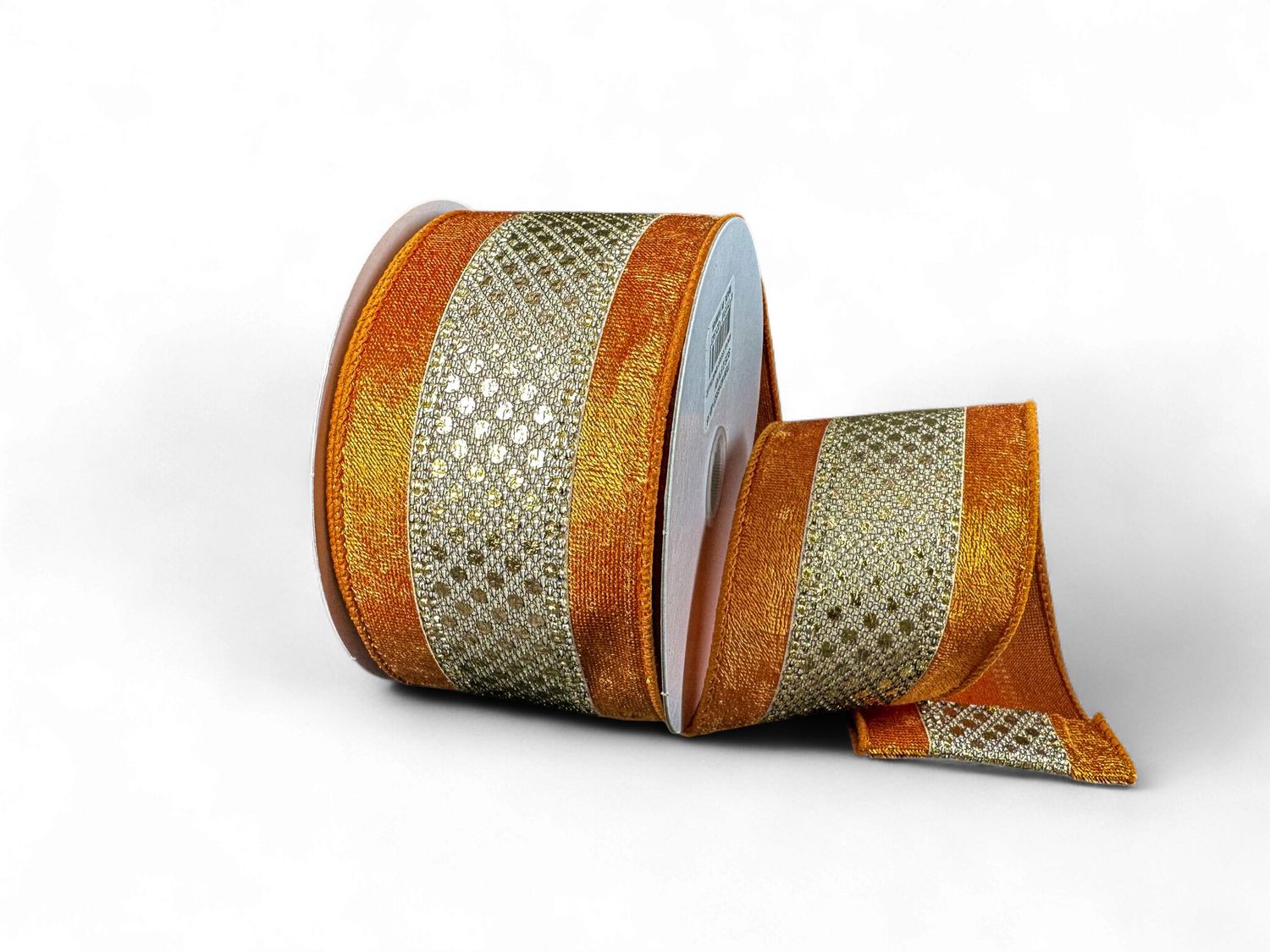 Gold Metallic Rust Velvet Edge 2.5" x 10Y