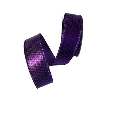 High quality purple wire edge shiny ribbon