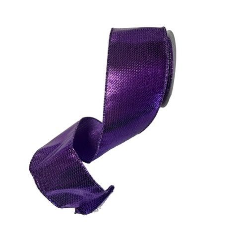 purple shiny metallic wired edge ribbon adds color and shine