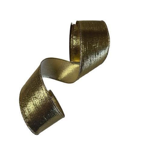 Shiny gold wire edge ribbon adds shine and color 