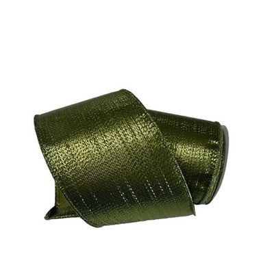 Lime Metallic Ribbon 4" x 10Yds
