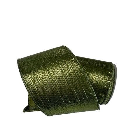 Lime Metallic Ribbon 4" x 10Yds