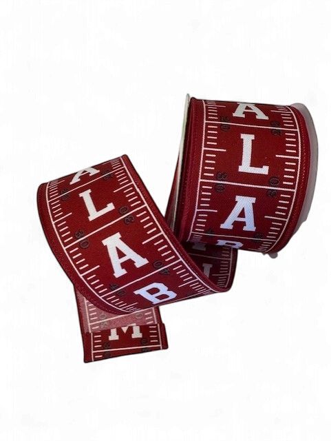 Alabama Football Field White, Crimson, Grey 2.5" x10Yds