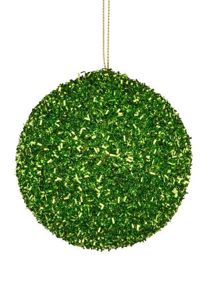 Foil Cut Glitter Ball Lime 4"