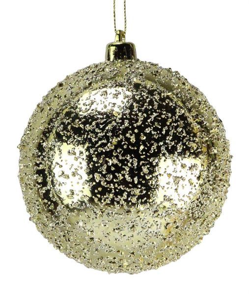 100MM Ice Ball Ornament Gold