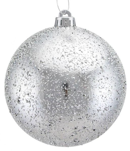 100MM Ice Ball Ornament Silver