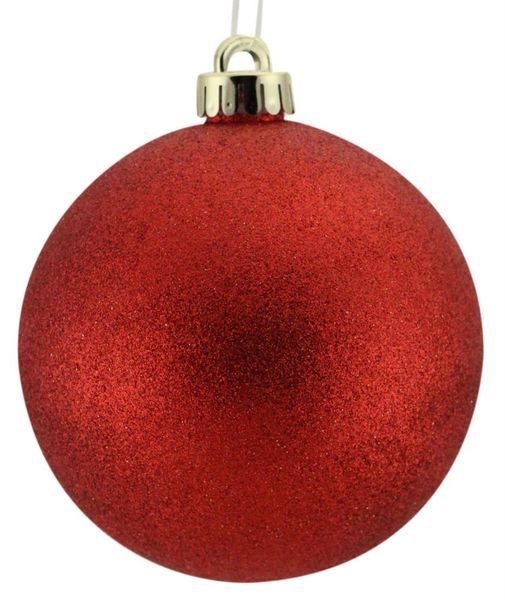 80MM Glittered Ball Red(1 Dozen)