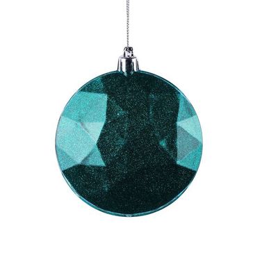 100MM Glitter Faceted Flat Diam Gem Turquoise