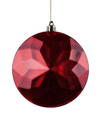 120MM Glittered Faceted Flat Diam Gem Red