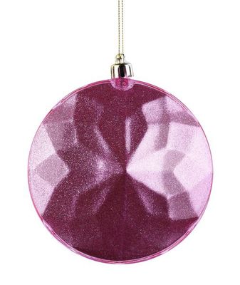 120MM Glittered Diam Gem Orn Pink