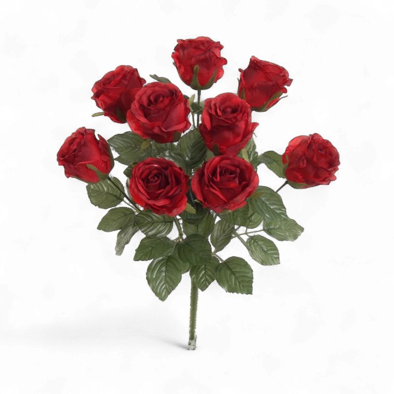 Rose Bush x9 Red 17"