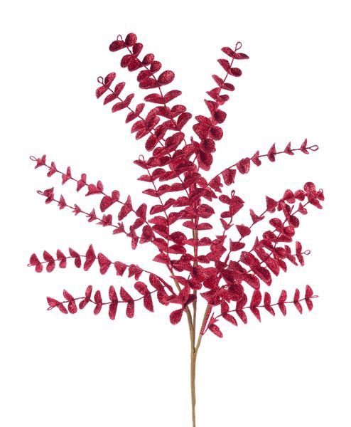 Glitter Eva Eucalyptus Spray-Burgundy