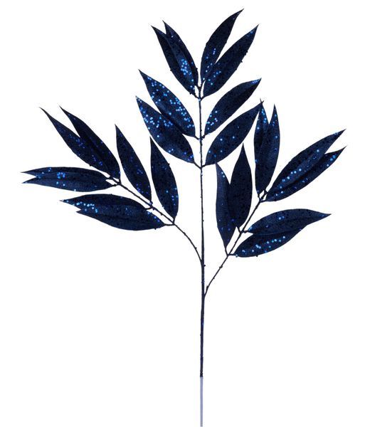 Pointed Bay Leaf Spray-Navy Blue