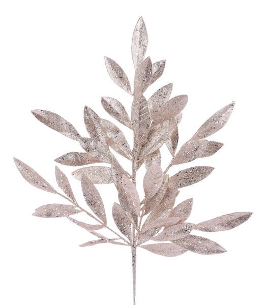 Glitter Bay Leaf Spray-Champagne