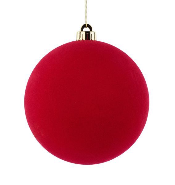 150MM Smooth Flocked Orn-Dark Red
