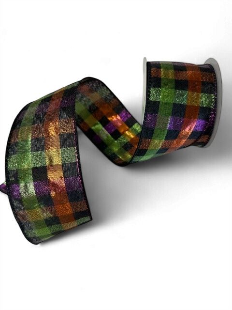 Halloween Ribbon With Square Chex 2.5"x10 Yards