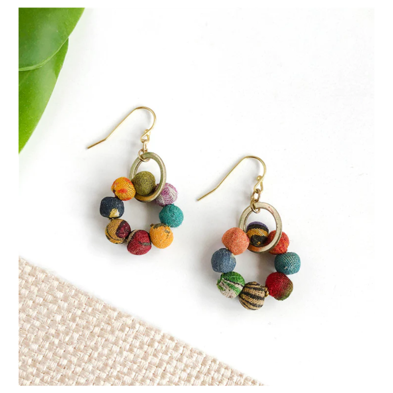 Kantha Orbital Earrings