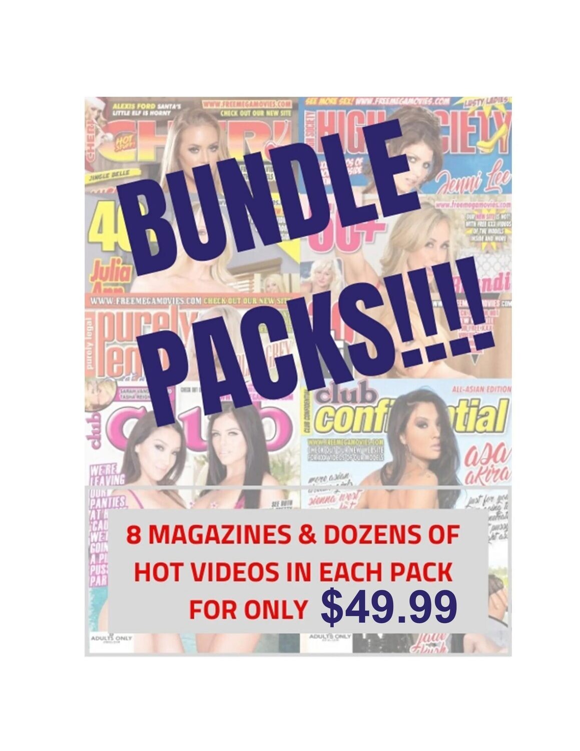 Adult Magazines Bundle 8 Pack (Titles Vary)