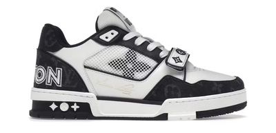 Louis Vuitton LV Trainer Velcro Strap Monogram Denim Black White