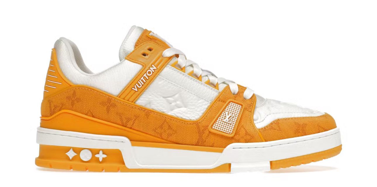 Louis Vuitton Trainer Yellow Monogram Denim White