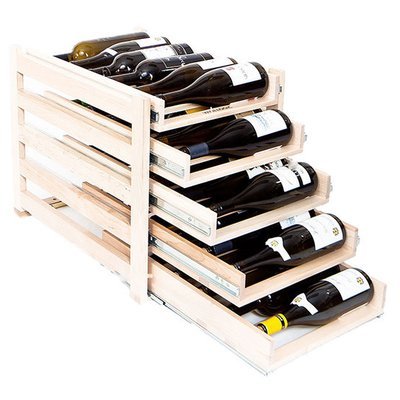 WL-MAPLE 30: In-Cabinet Sliding Tray Wine Rack - Holds 30-Bottle