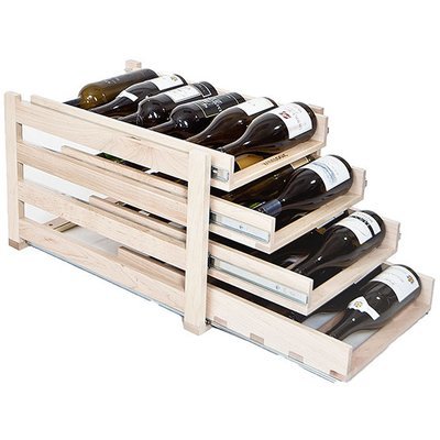 WL-MAPLE 24: In-Cabinet Sliding Tray Wine Rack - Holds 24-Bottle