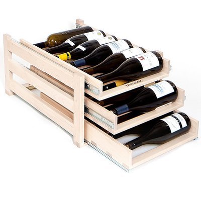 WL-MAPLE 18: In-Cabinet Sliding Tray Wine Rack - Holds 18-Bottle