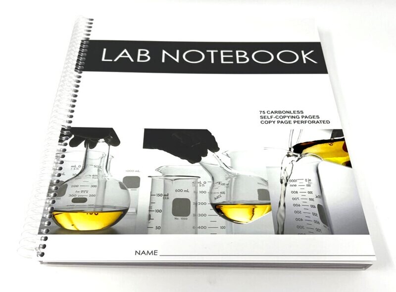 Lab Notebook 80 Pages Spiral Bound (Copy Page Perforated)