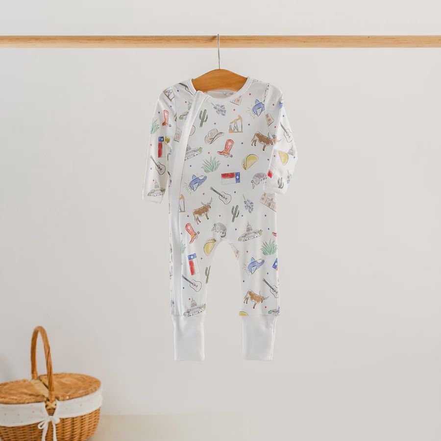 Organic Cotton Zip PJ's, Colour: Texas, Size: 9M