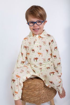 L/S Polo Romper / Saddle Up, Cowboy