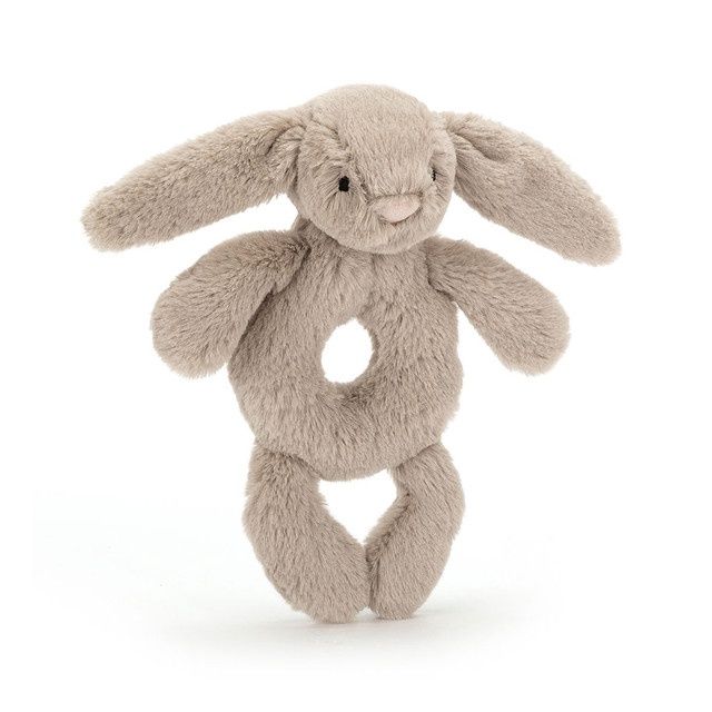 Beige Bunny Ring Rattle