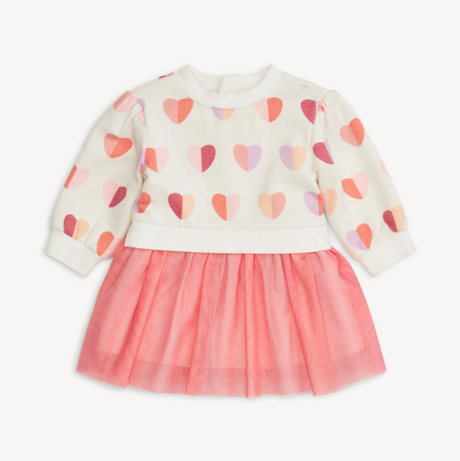Brushed Fleece Sweatdress, Colour: Hearts, Size: 0-3