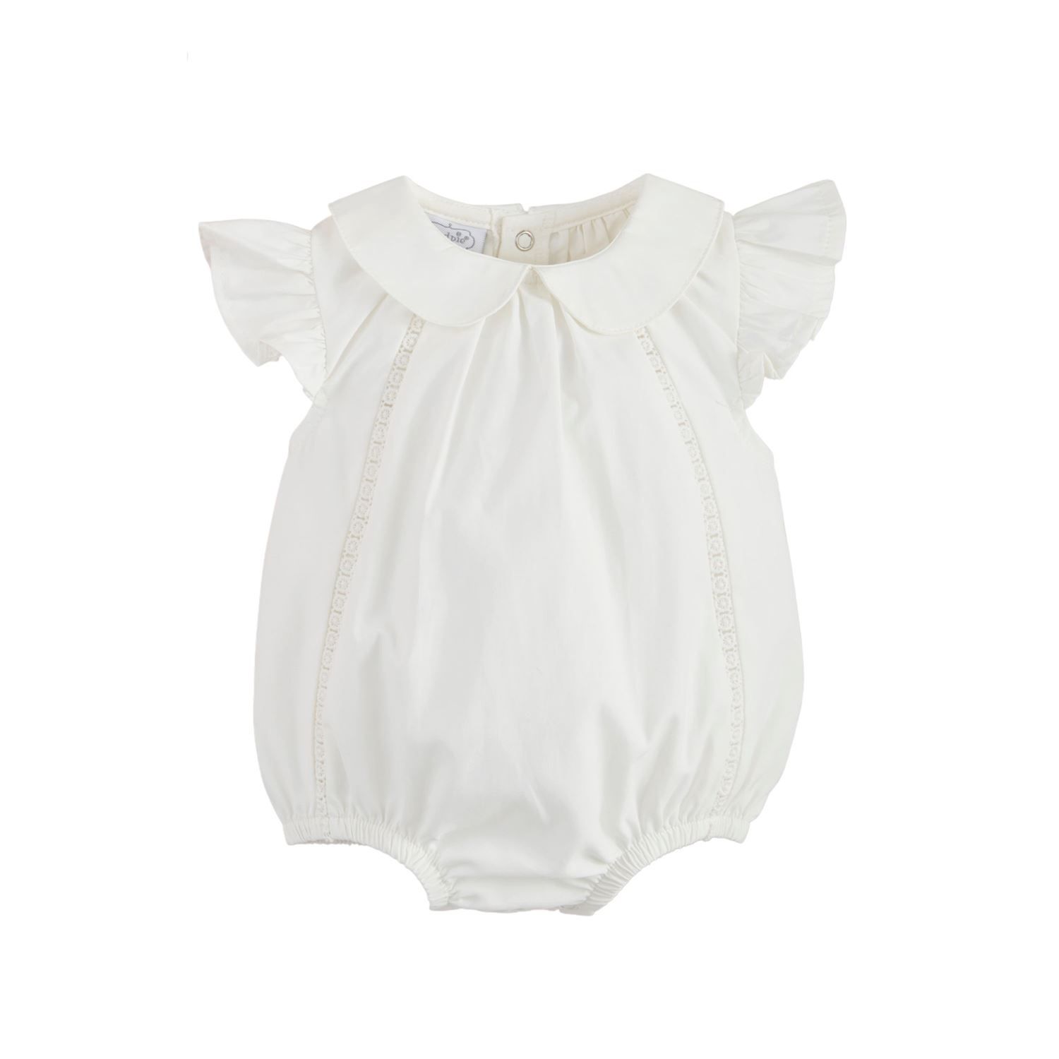 Collared Poplin Bubble, Colour: White, Size: 3-6