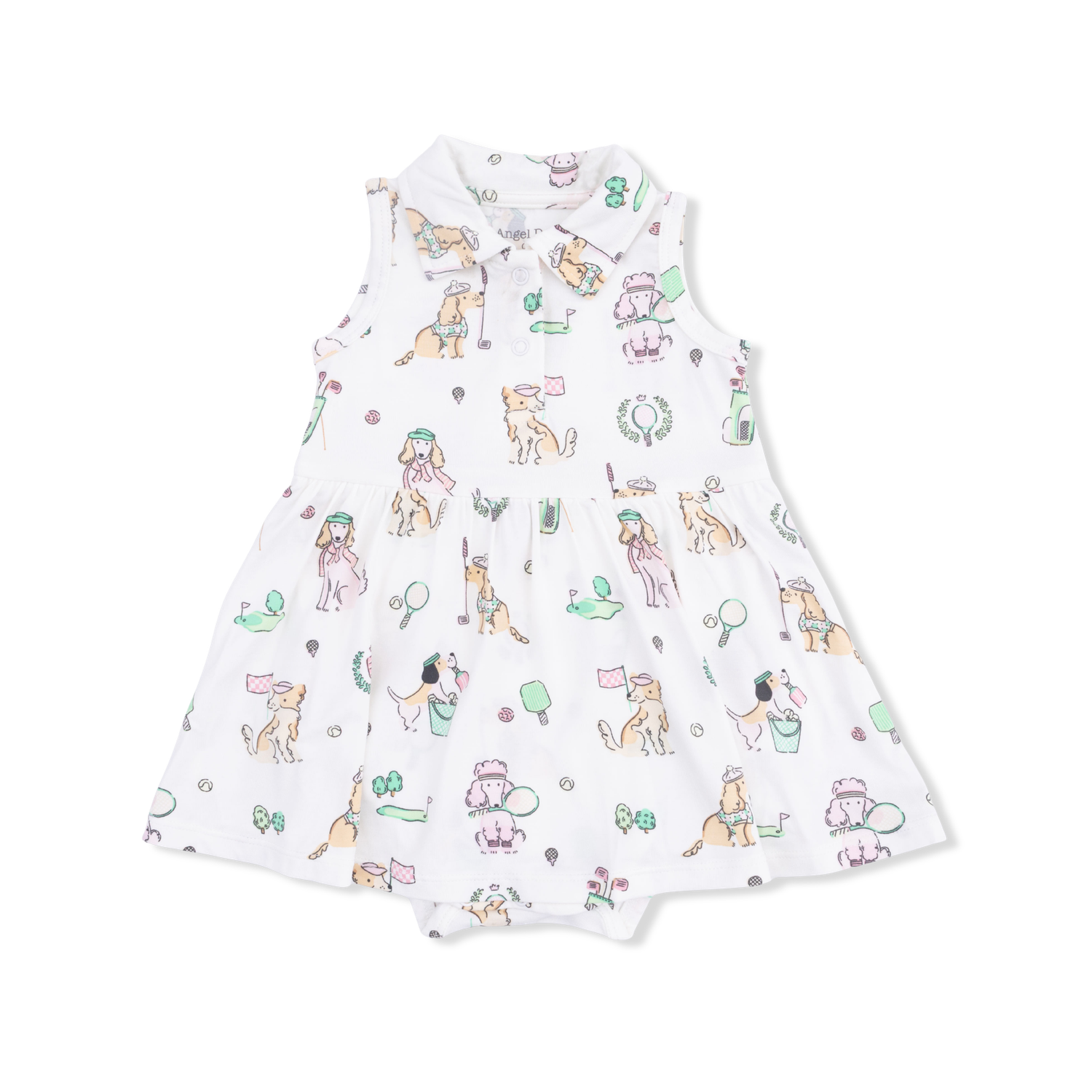 Polo Tennis Dress, Colour: CC Dogs Pink, Size: 0-3