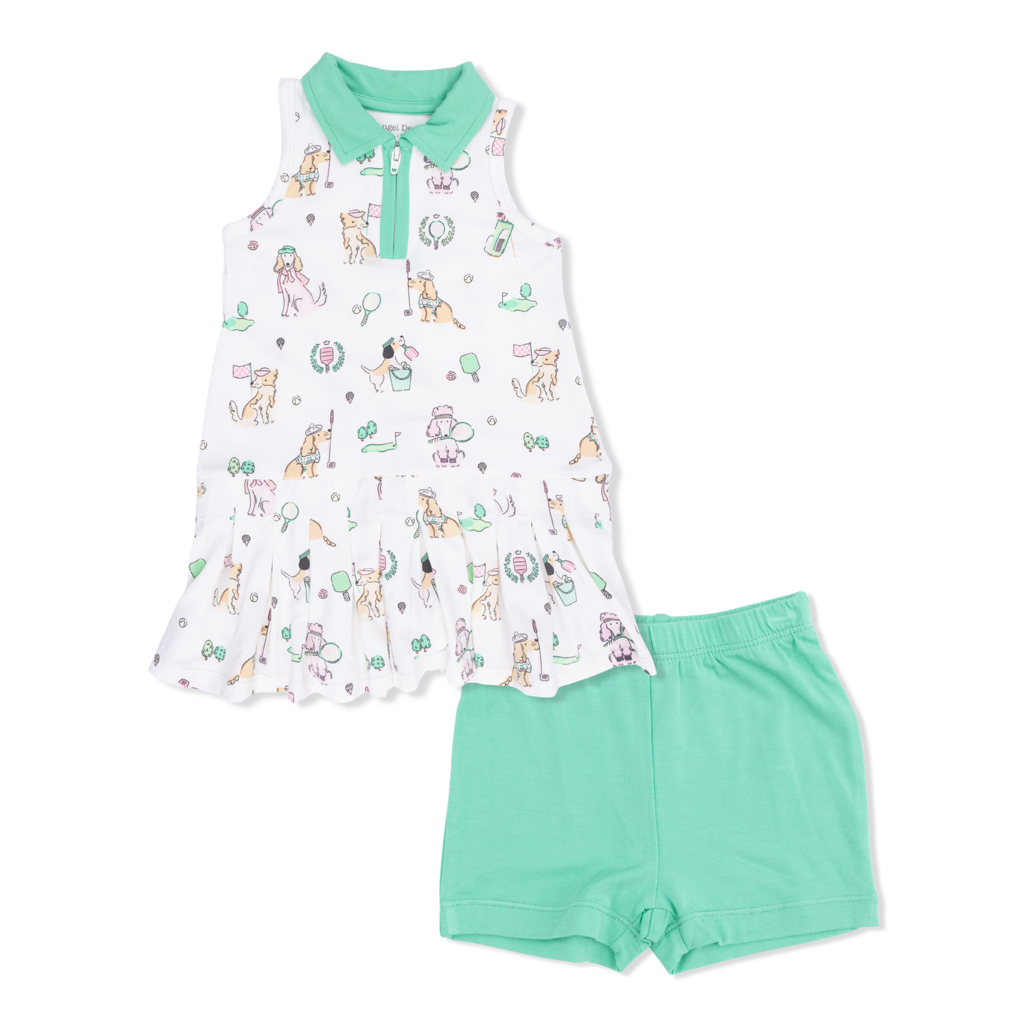 Polo Tennis Dress Set, Colour: CC Dogs Pink, Size: 2T