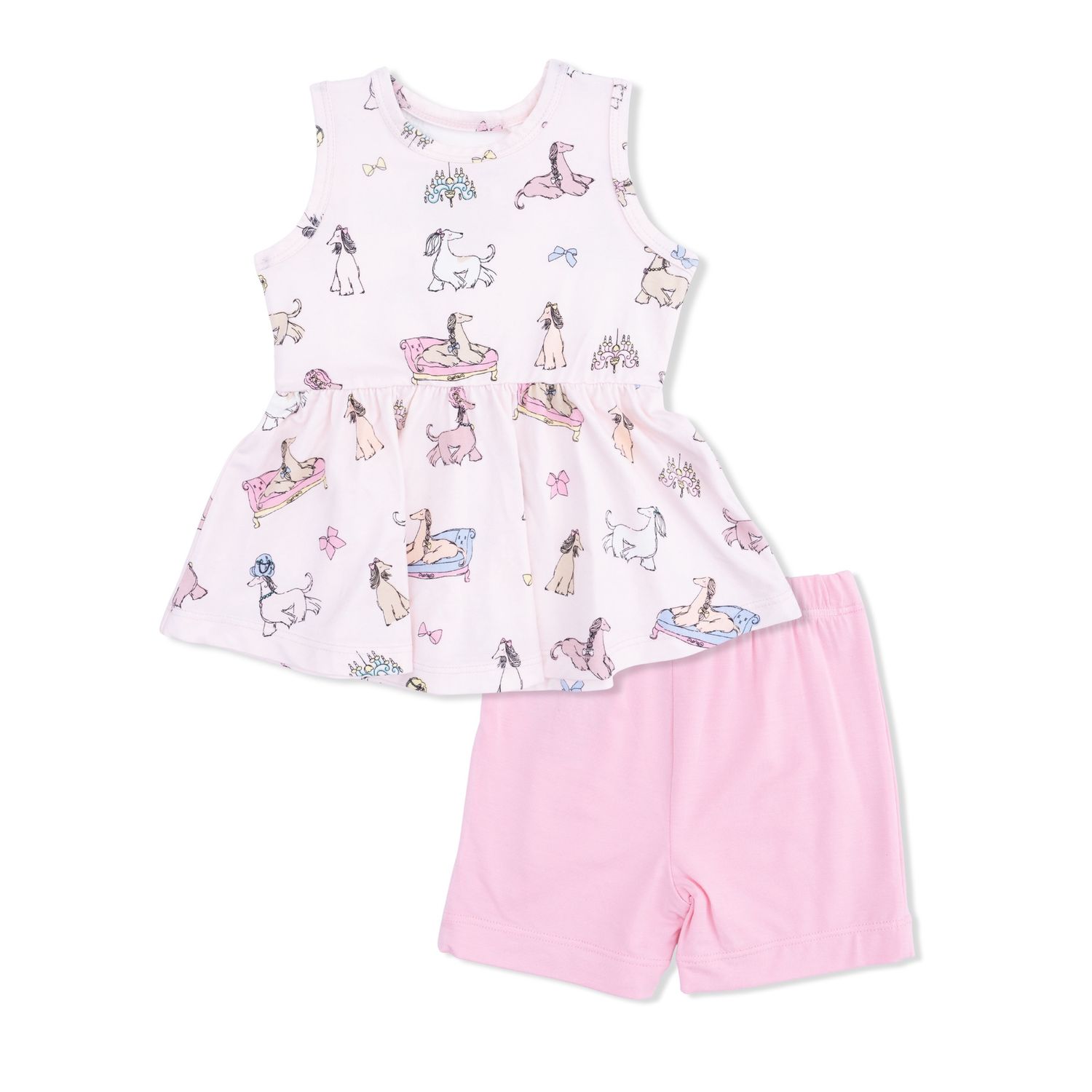 PeplumTank+Bike Short, Colour: Fancy Hounds, Size: 6-12