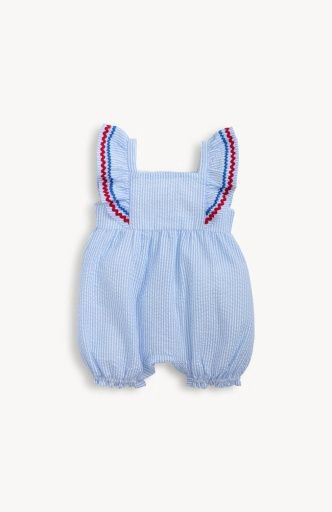 Magnetic Flutter SLV Romper, Colour: Seersucker, Size: 0-3M