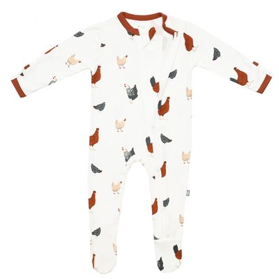Printed Zip Footie / Chick