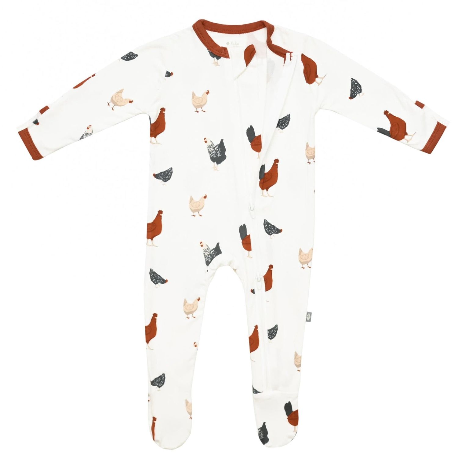 Printed Zip Footie / Chick, Size: PRE